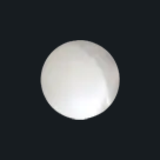 Single enlarged illustrative overhead common round-white sight reference on grain-free own-model nominal Black Laminate support; not exact photographed rail lighting; not installed Black Diamond hardware, measured placement or proof of pearlized composition